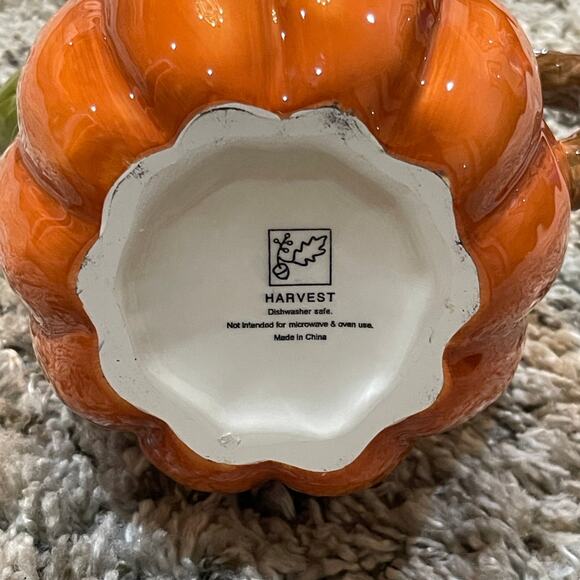 Beautiful Harvest Orange Pumpkin Pitcher Floral Vase Decorative - Picture 6 of 10
